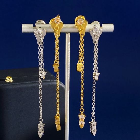 Piaget Rhinestone Tassel Two Way Earrings