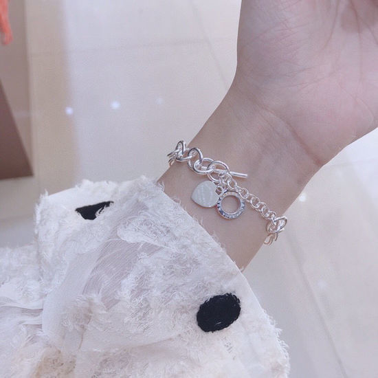 Tiffany & Co. 925 Silver Heart Charm Bracelet