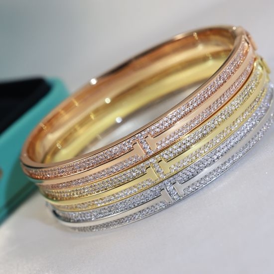 Tiffany & Co. Diamond Inlaid Wide Cuff Bracelet