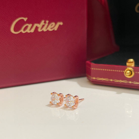 Cartier Classic Four Claw Diamond Earrings