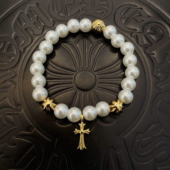 Chrome Hearts Vintage Embossed Pattern Beaded Bracelet