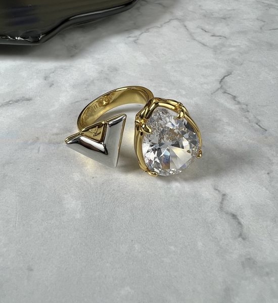 Louis Vuitton LV Open Band Crystal Accent Ring