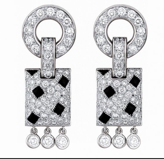 Cartier Leopard Pattern Anti-allergy Diamond Earrings