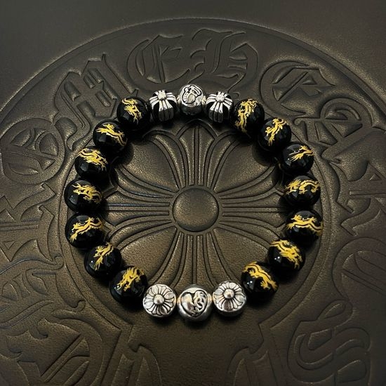 Chrome Hearts Vintage Tiger Eye Stone Beaded Bracelet