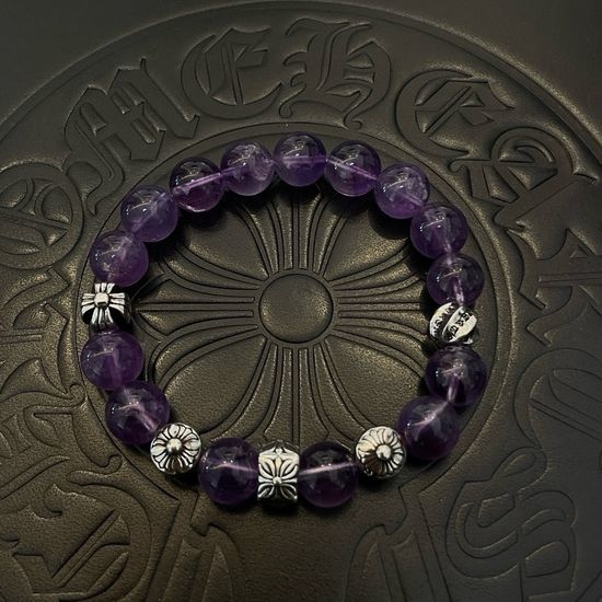 Chrome Hearts Vintage Purple Gemstone Beaded Bracelet