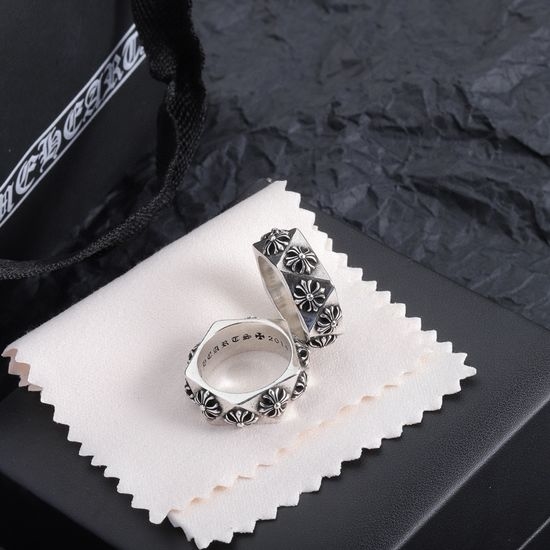 Chrome Hearts Vintage Engraved Cross Pattern Ring