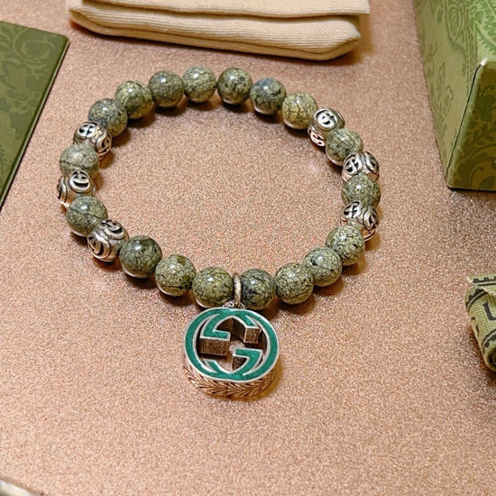 Gucci Natural Stone Beaded Bracelet with Decorations