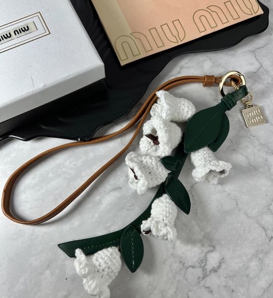 Miu Miu Hand-woven Orchid Flower Pendant