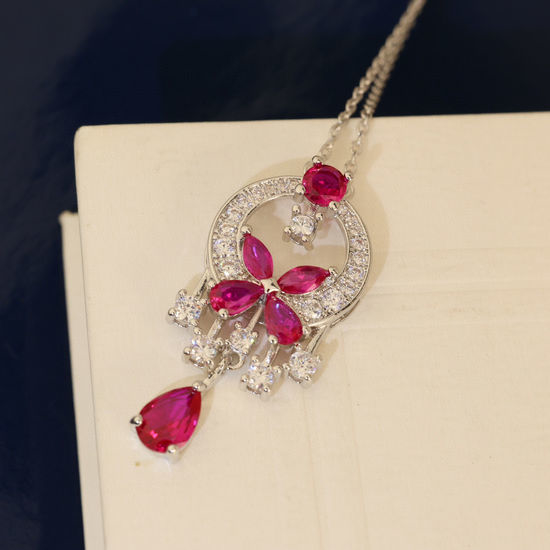 Graff Red Round Inlaid Zircon Necklace