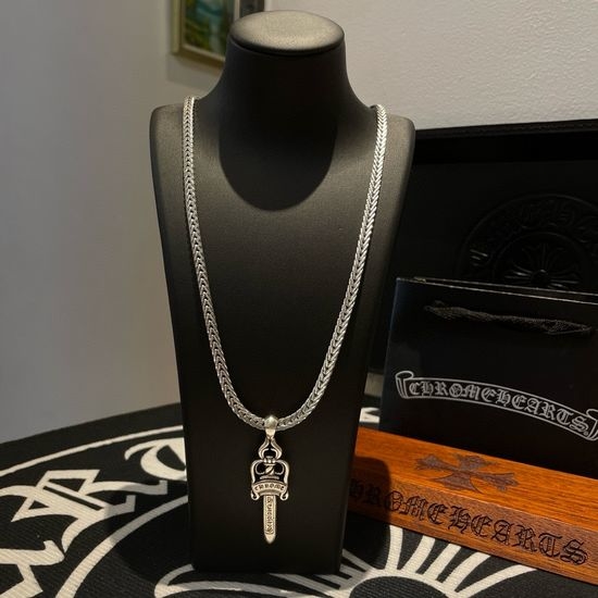 Chrome Hearts Vintage Snake Bone Sword Pendant Necklace