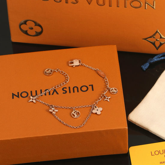 Louis Vuitton LV Rose Gold Minimalist Charm Bracelet