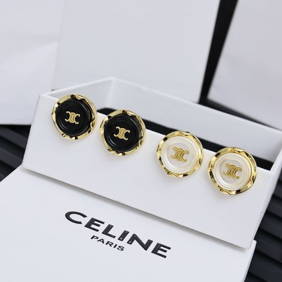 Celine Round Resin Classic Stud Earrings