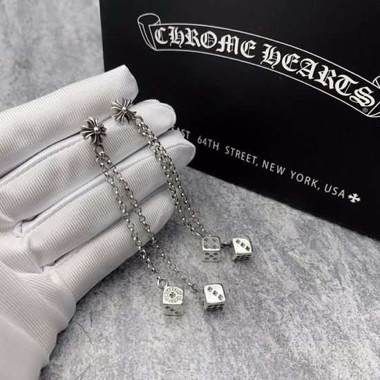 Chrome Hearts Vintage Retro Dice Design Stud Earrings
