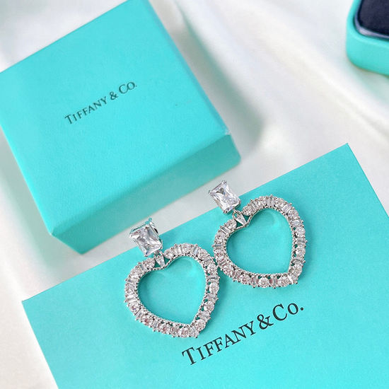 Tiffany & Co. Sparkling Cubic Zirconia Heart Earrings