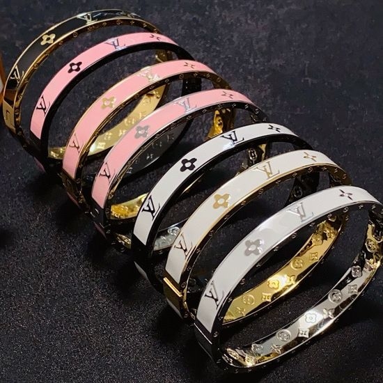 Louis Vuitton LV Engraved Logo Printed Bracelet