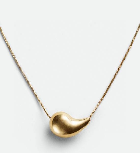 Bottega Veneta BV Textured Metal Design Necklace
