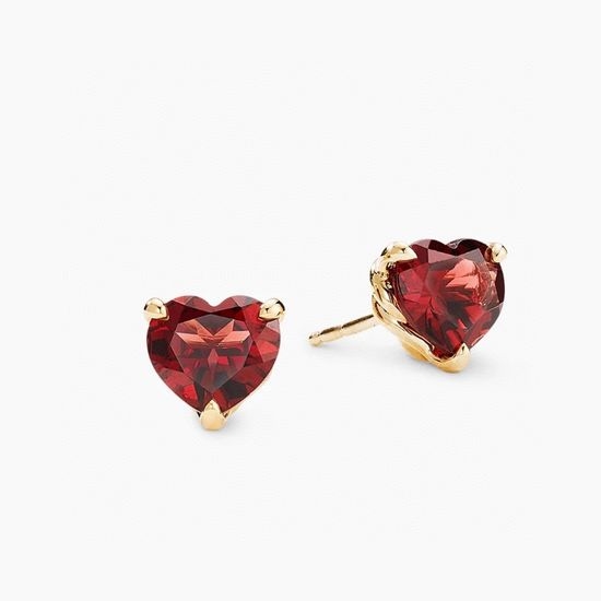 David Yurman 8mm Ruby Heart Stud Earrings