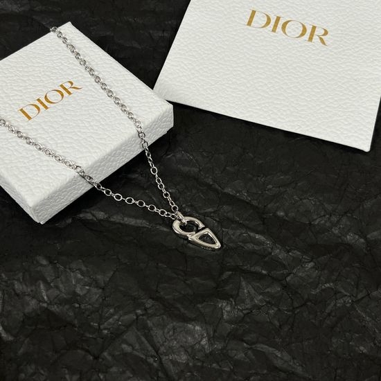 Christian Dior CD Vintage Style Brass Necklace