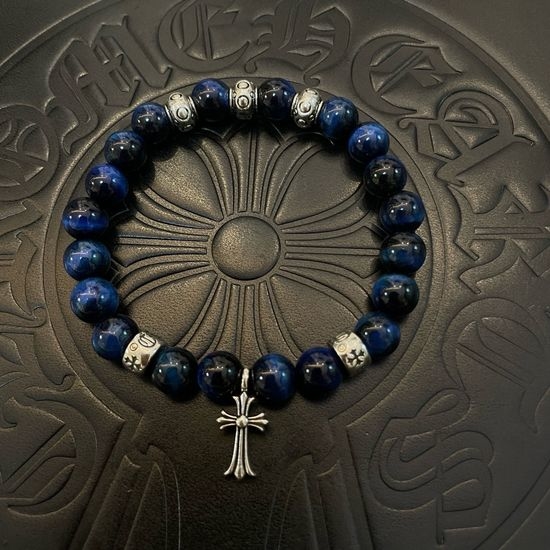 Chrome Hearts Vintage Blue Sodalite Beaded Bracelet