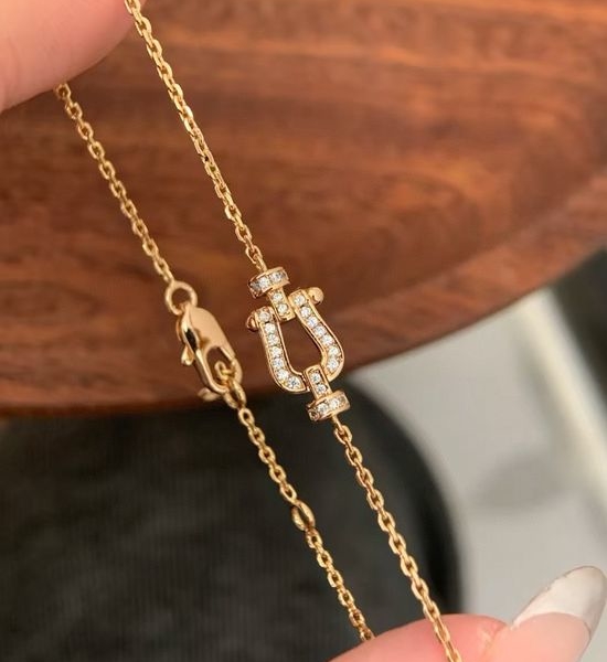 Fred Mini Paved Diamond Horseshoe Buckle Bracelet
