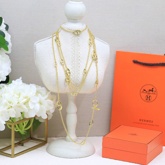 Hermes Engraved Logo Extra Long Chain