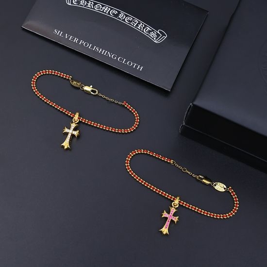 Chrome Hearts Gold Plated Braided Chain Bracelet