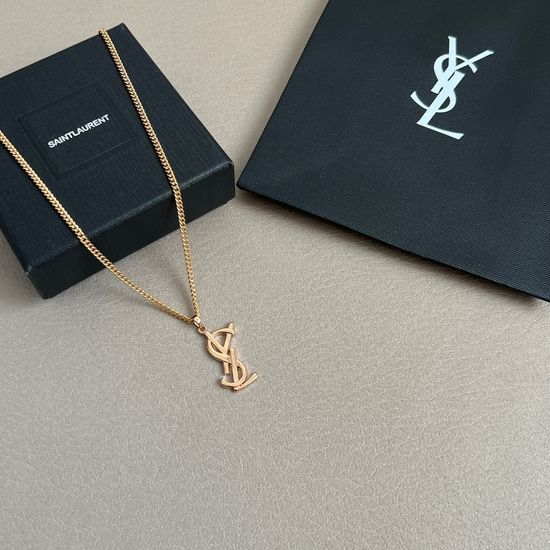 Yves Saint Laurent YSL Textured Necklace Classic Jewelry Piece