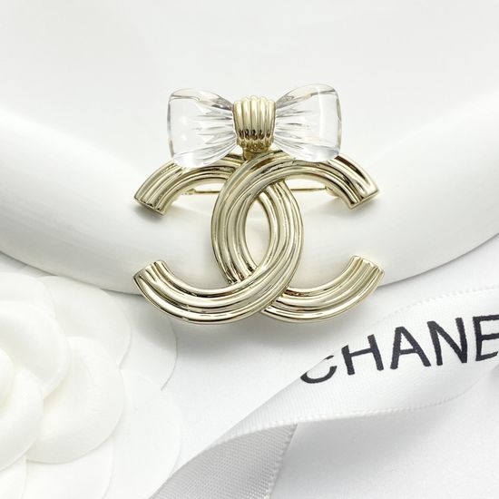 Chanel Transparent Acrylic Bow Brooch