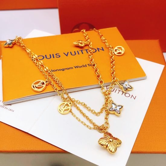 Louis Vuitton LV Double Layered Pendant Necklace