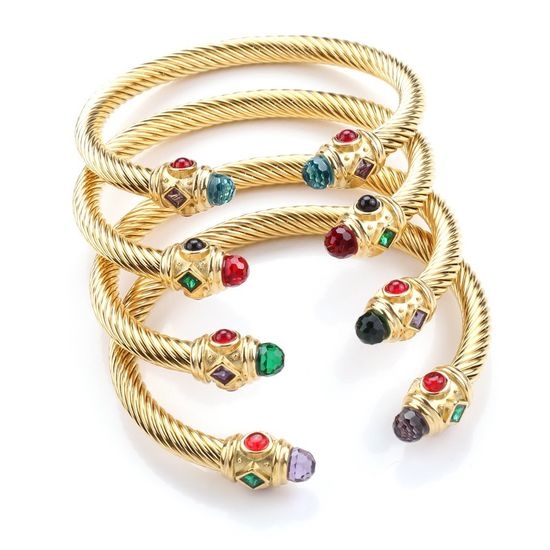David Yurman Gold Tone Open Bangle Bracelet