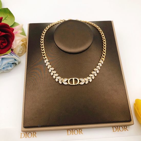 Christian Dior CD Marquise Diamond Pendant Necklace