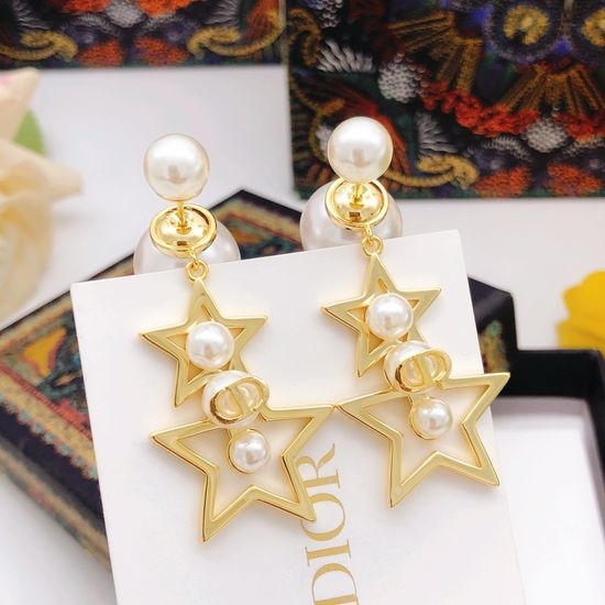 Christian Dior CD Tassel Star Stud Earrings