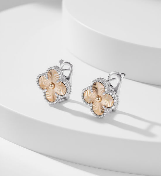 Van Cleef & Arpels VCA Vintage Four-Leaf Clover Gold Earrings