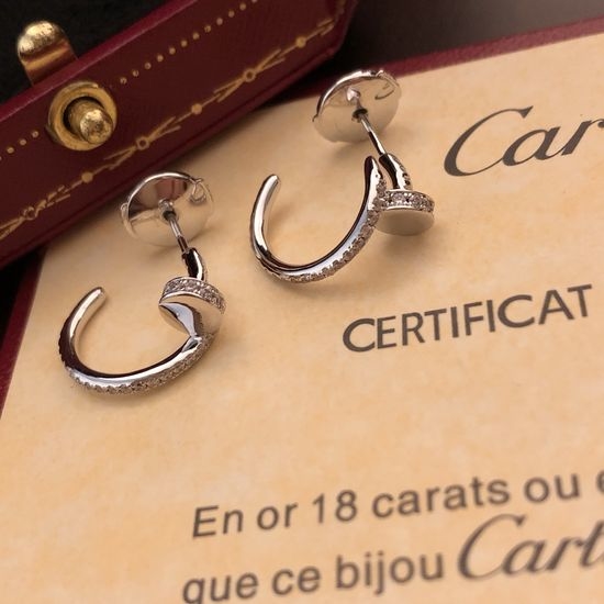 Cartier Full Diamond Nail Stud Earrings