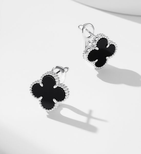 Van Cleef & Arpels VCA Elegant Four-Leaf Clover Earrings