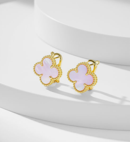 Van Cleef & Arpels VCA Delicate Pink Mother-of-Pearl Studs
