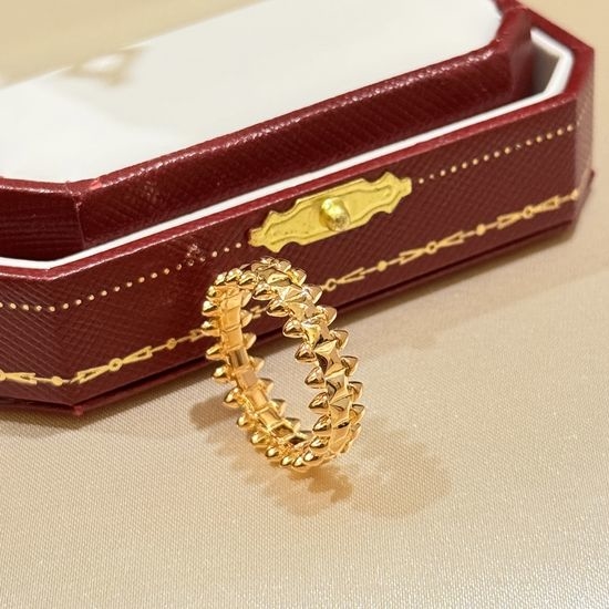 Cartier Sterling Silver Studded Smooth Ring