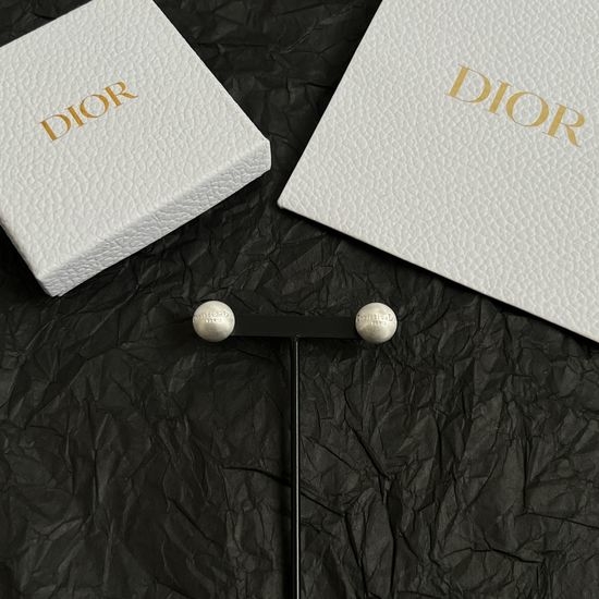 Christian Dior CD Elegant Sweet Brass Stud Earrings