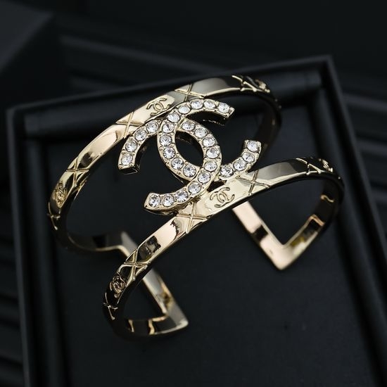 Chanel Wide Bangle With Classic Logo