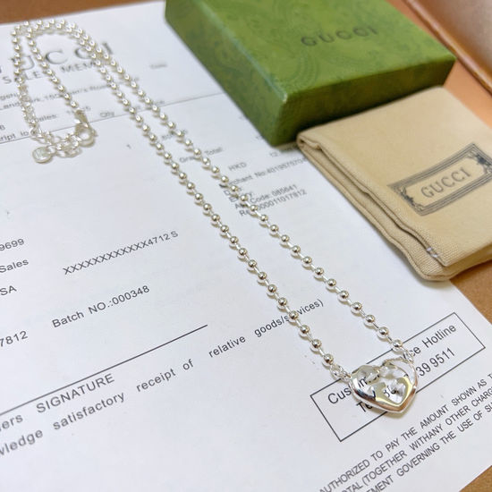Gucci Classic Double G Retro Pendant Necklace