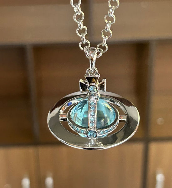 Vivienne Westhood Crystal Saturn Pendant Necklace
