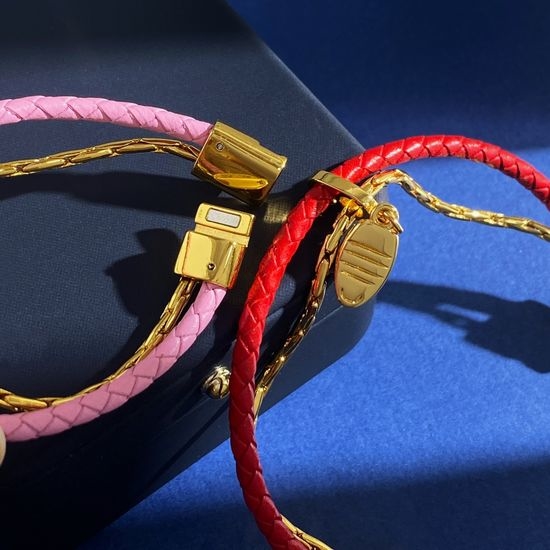 Bvlgari Double Layer Leather Chain Magnetic Clasp Bracelet