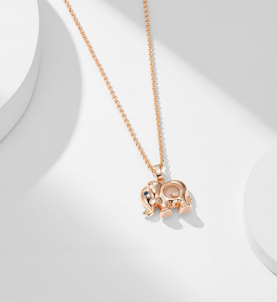 Chopard Lucky Elephant Diamond Necklace with Symbolic Charm