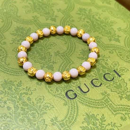 Gucci Natural Gray Agate Vintage Bracelet