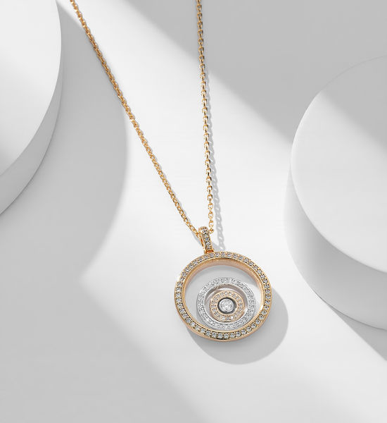 Chopard Triple Circle Diamond Charm Necklace