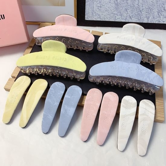 Miu Miu Embossed Leather Hair Claw
