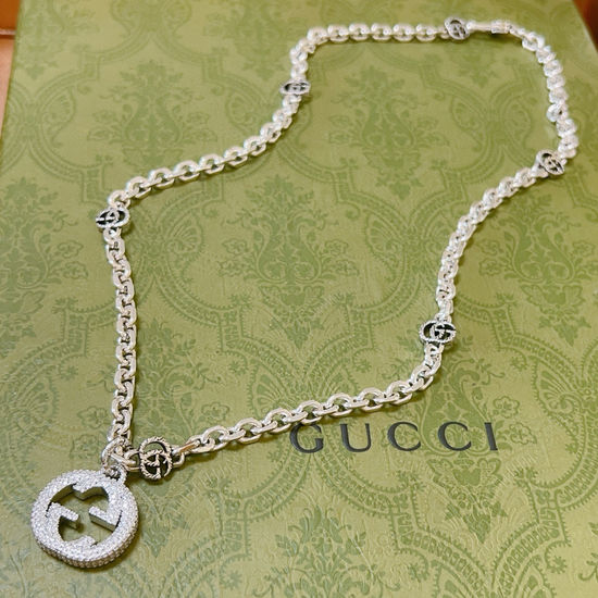 Gucci Vintage Silver Full Diamond Necklace