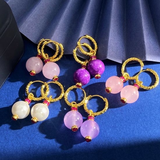 Van Cleef & Arpels VCA Detachable Natural Stone Dangle Earrings