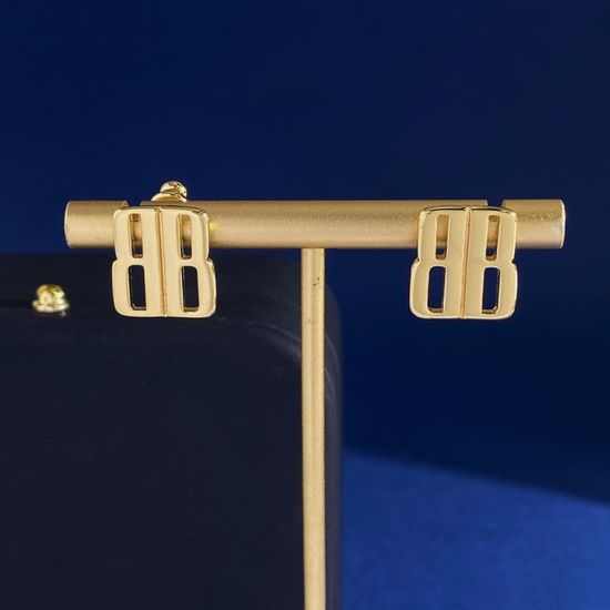 Balenciaga Minimalist Double Letter Stud Earrings