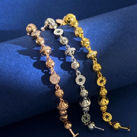 Louis Vuitton LV Engraved Metal Ball Chain Bracelet